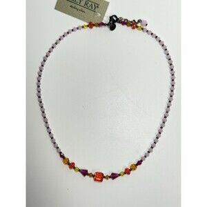 Emily Ray Sterling Silver Swarovski Crystal Beaded Necklace New